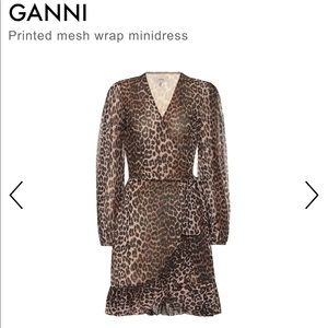 Ganni leapord wrap dress